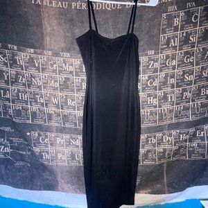 FREE PRESS BODYCON BLACK DRESS SIDE SLIT